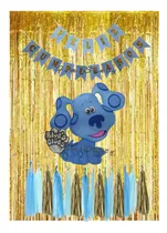 Comprar Letrero\u002Fbanner Pistas De Blue+ Cortina+ Guirnalda+ Figuras 