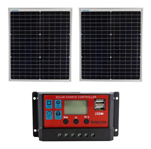 Kit Energía 2 X Paneles Solares 20wp Mas Reguladora 10 Amp