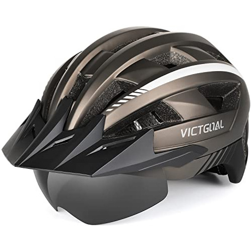 Victgoal Casco De Bicicleta Para Hombres Mujeres Con Le