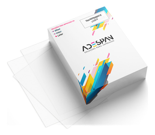 Vinil Adesivo Transparente Laser A4 Prova D'água 100 Folhas Cor Branco