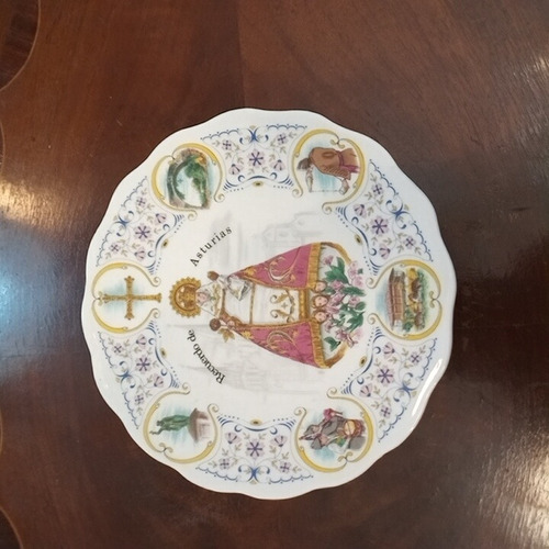 Plato De Porcelana Asturias Platito Colgar Virgen Recuerdo