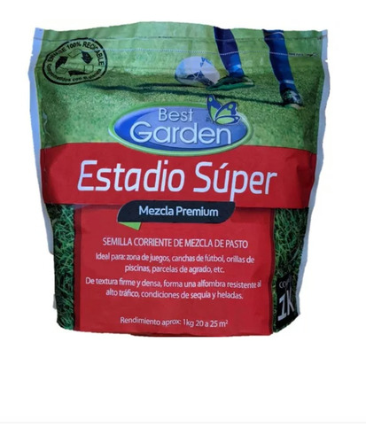 Semilla Césped Estadio Súper Mezcla Pasto Premium 1 Kg