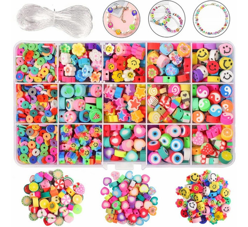 990pcs Arcillo Coloridas Pulseras Kits Abalorios Fabricación