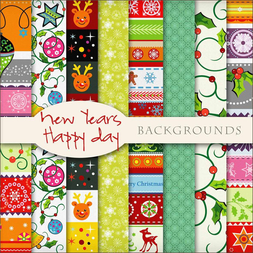 Kit De Papel Digital Navidad New Year Happy Day