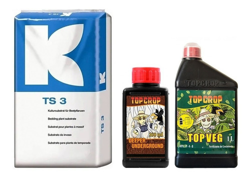 Sustrato Klasmann Ts3 70lts Con Top Crop Under 100ml Veg 1l