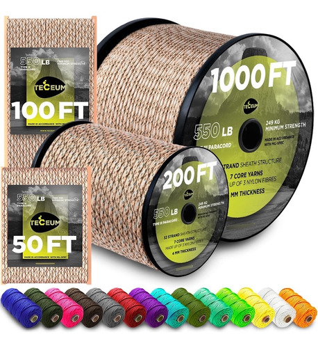 Paracord Cordón Táctico En Nylon Para Supervivencia Y Campin