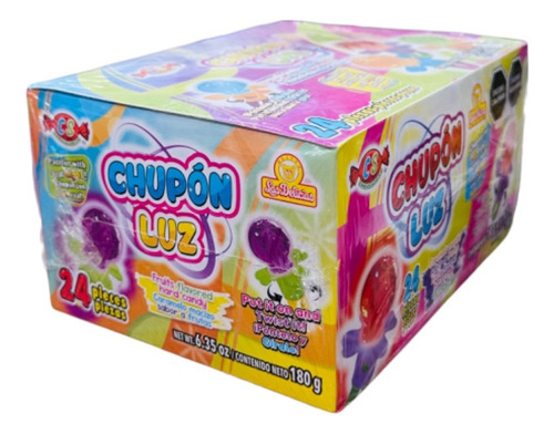 Caramelo Anillo Chupon Con Luz 24pz De 7.5g