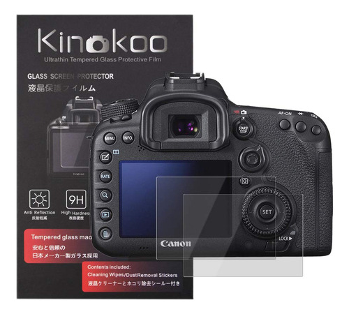 Kinokoo Pelicula Vidrio Templado Para Canon Eo 7d Mark Ii 6d