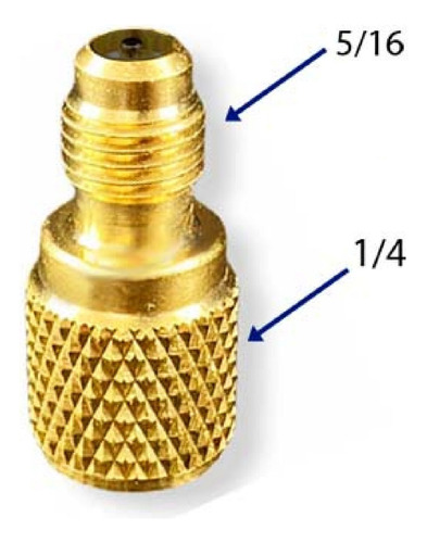 Adaptador Para Manifold R410 Rosca 5/16 Macho X 1/4 Hembra  