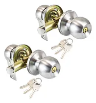 Comprar Banna,pomo De Puerta De Entrada Con Cerradura Y Llaves, Cerraduras De Puerta Exterior\u002Finterior Con Destornillador Para Dormitorio O Baño, Acero Inoxidable Satinado,plateado
