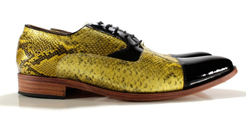 Zapato Oxford Hombre Amarillo Cuero Diseño Dante By Ghilardi