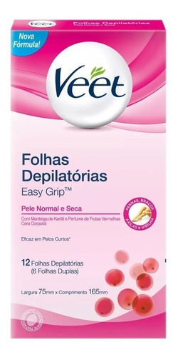 Veet Cera Fria Corporal Peles Normais E Secas - 12 Folhas