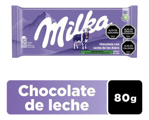 Chocolate Milka® De Leche Barra 80g