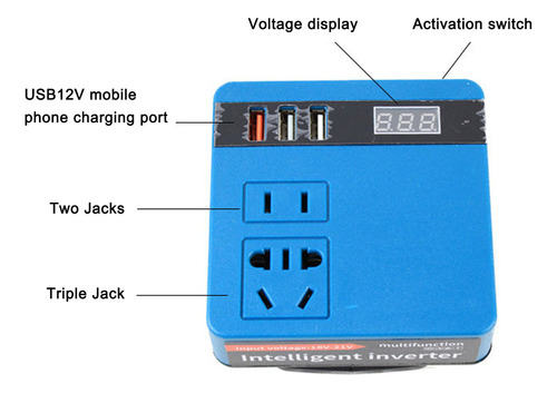 Inversor De Litio, Batería De 120 W, Pantalla Multifunción