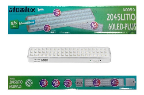 Imagen 2 de 4 de Luz De Emergencia Led Atomlux Slim Bateria Litio Recargable