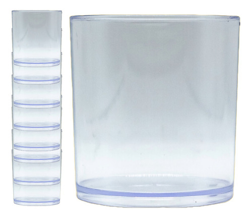 50 Copo Acrilico Whisky Negroni Caipirinha Gelo Liso 330ml Cor Cristal-transparente