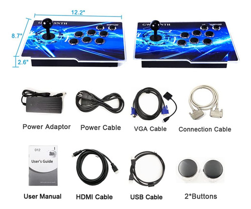 Gwalsnth 3d Pandora Box 18s Pro Arcade Games Console,10000 I