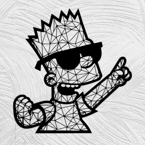 Figura De Bart Simpson De Arte Lineal Para La Pared