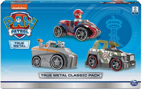 Paw Patrol Pack Tres Vehiculos True Metal