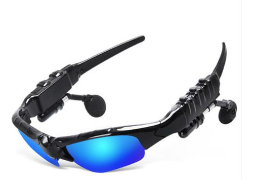 Lentes De Sol Bluetooth Manos Libres Audifonos Inalambricos Color Negro Luz Azul