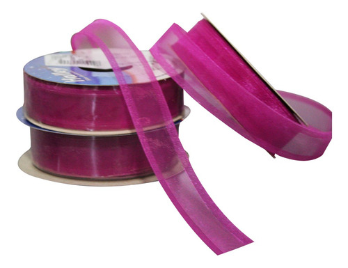 1 Rolo De Fita De Organza 22mm X 9,14m Pink