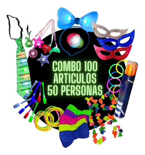 Combo Promo Oferta Cotillon Luminoso 100 Art Fiesta Carioca