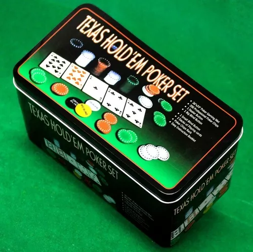 Brinquedo Jogo Texas Poker Set Lata com 200 fichas e 2 Baralhos - TEXAS  HOLD - Jogo de Poker - Magazine Luiza