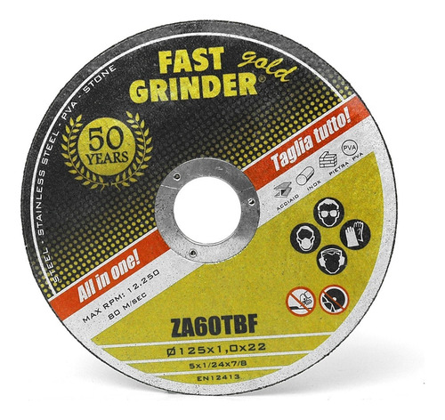 Disco De Corte 230x1.9 Mm Za60 Mcz Fast Grinder