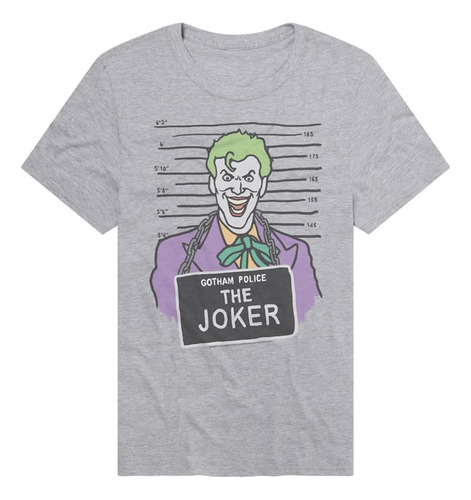 Popfunk Polera Oficial De Joker Mugshot Slim Fit Ultrasoft