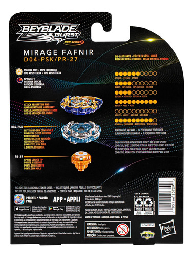 Beyblade Burst Pro Series Mirage Fafnir Spinning Top Starter