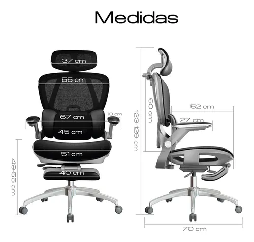 Silla De Oficina Ergonómica Ejecutiva OUO T70 Color Negro