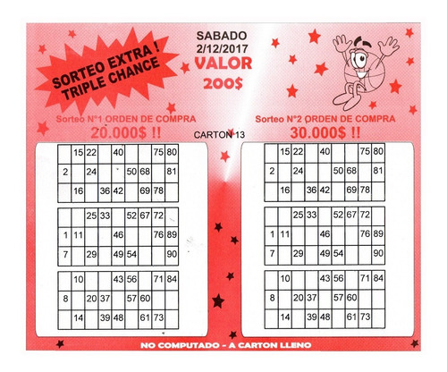 Cartones De Bingo Personalizados Formatos Especiales 500