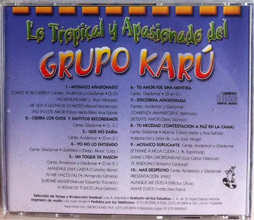 Grupo Karú. Cd Original, Nuevo
