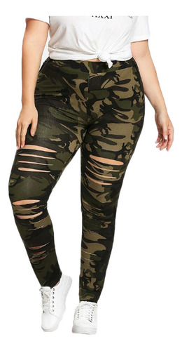 Leggings Deportivos De Camuflaje Para Mujer, Talla Grande, A