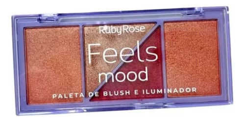 Paleta Feels Mood Rubor Blush Iluminador Makeup Ruby Rose 02