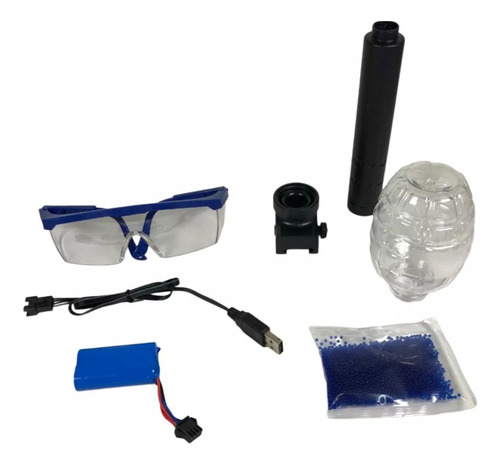 Pistola Arma Juguete Rifle Hidrogel Sonido Con Accesorios Blanco