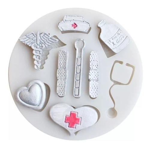 Molde De Silicona Fondant Molde Silicona Medicina Médico