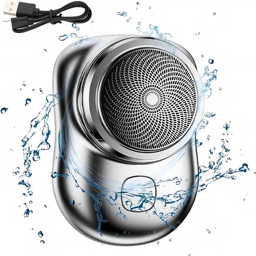 Barbeador Eletrico Mini Portatil Cabeca Giratoria Carga Usb