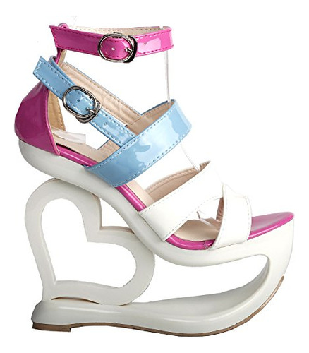 Show Story Moda Rosa Blue Ankle Strap High B01lhboe9s_190324