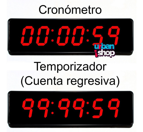 Imagen 3 de 8 de Reloj Digital De Pared Buro Led Cronometro Temporizador 32cm