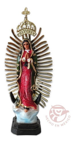 Virgen De Guadalupe Figura 20cm Resina Ojo Vidrio Escultura