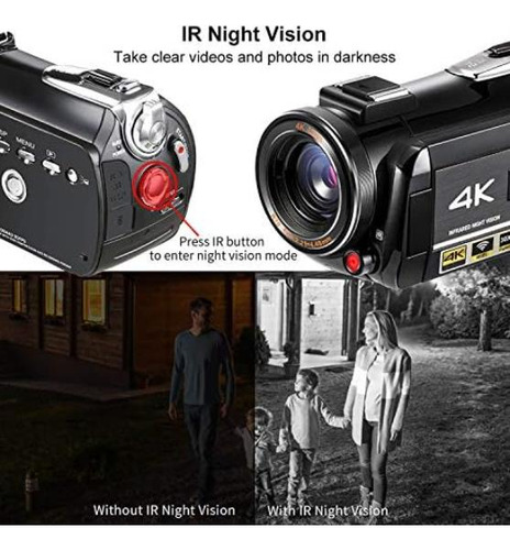 Videocámara 4k Ordro Uhd Cámara De Video De Visión Nocturna
