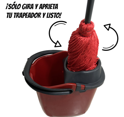 Cubeta Cubo Con Exprimidor 15 Lts Resistente Y Fácil De Usar
