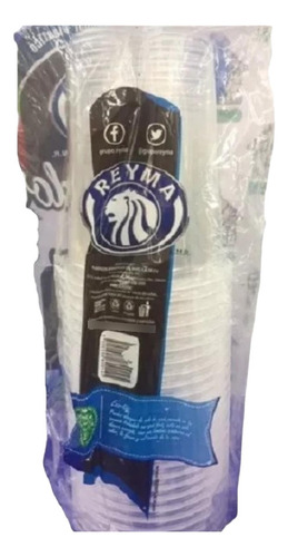 Envase De 1 Un Litro Vaso Marca Reyma Con 25 Piezas Transparente