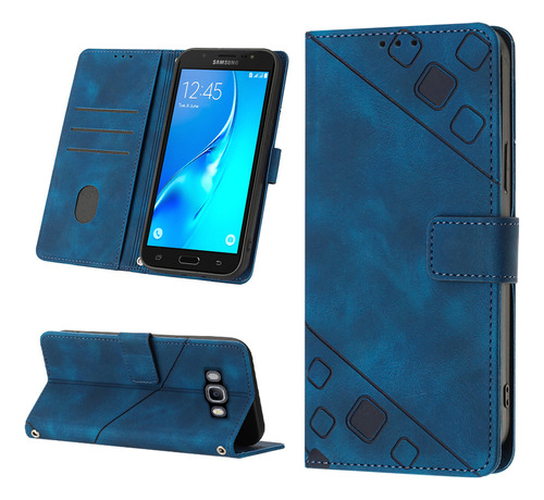 Funda Tipo Cartera Con Tapa En Relieve For Samsung J510-j5