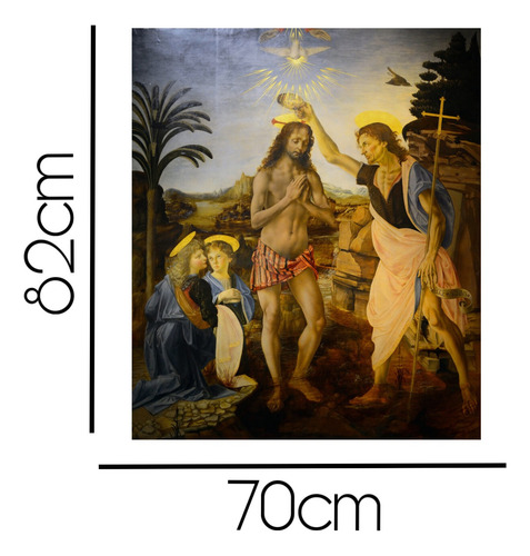 Cuadro Decorativo Leonardo Da Vinci En Canvas Ultra Violeta El Bautismo De Cristo 82x70cm