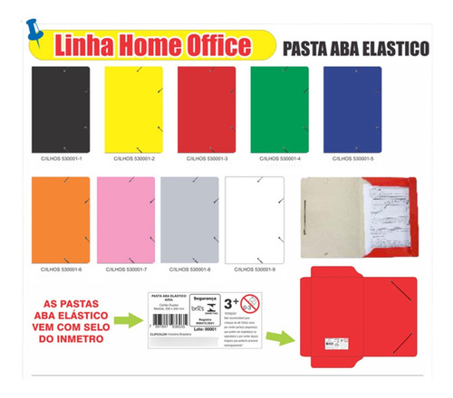 Pasta Aba Elastica Oficio 60 Unidades Documentação Arquivos