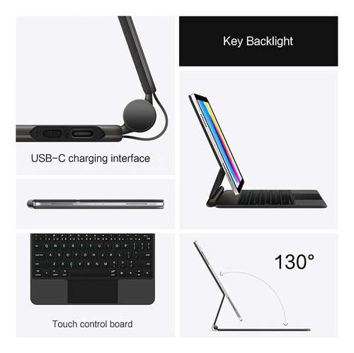 Funda Tipo Folio Magic Keyboard Para iPad A16, 11 Pulgadas,