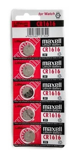 Tira De 5 Pilas Maxell Cr1616 Lithium Tipo Boton