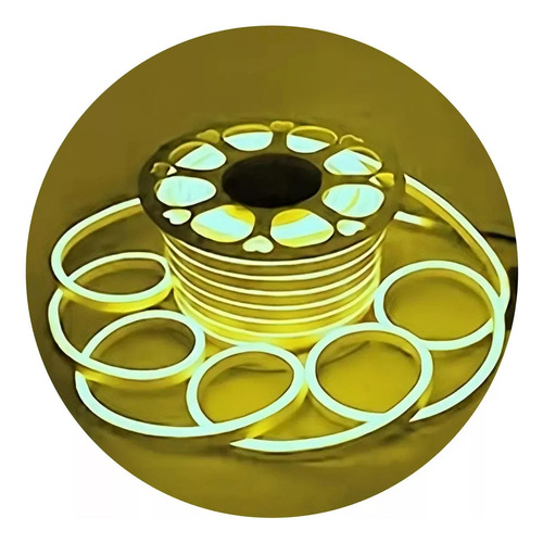 Tira Manguera Luz Led Flexible Neon Exterior 50mts Amarillo Limon Veoquiero